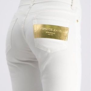 New! Versace Jeans White Gold Foil Pocket Skinny Fit